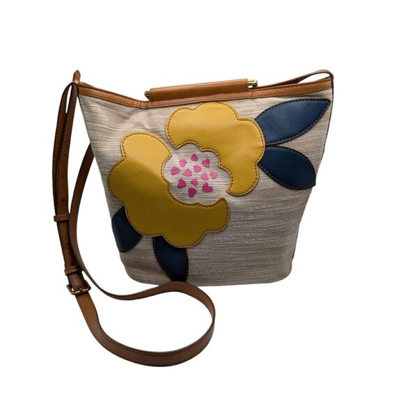 Fossil Handbags - Fossil Boho Amy Small Bucket Bright Flower Patch Top Handle Crossbody
